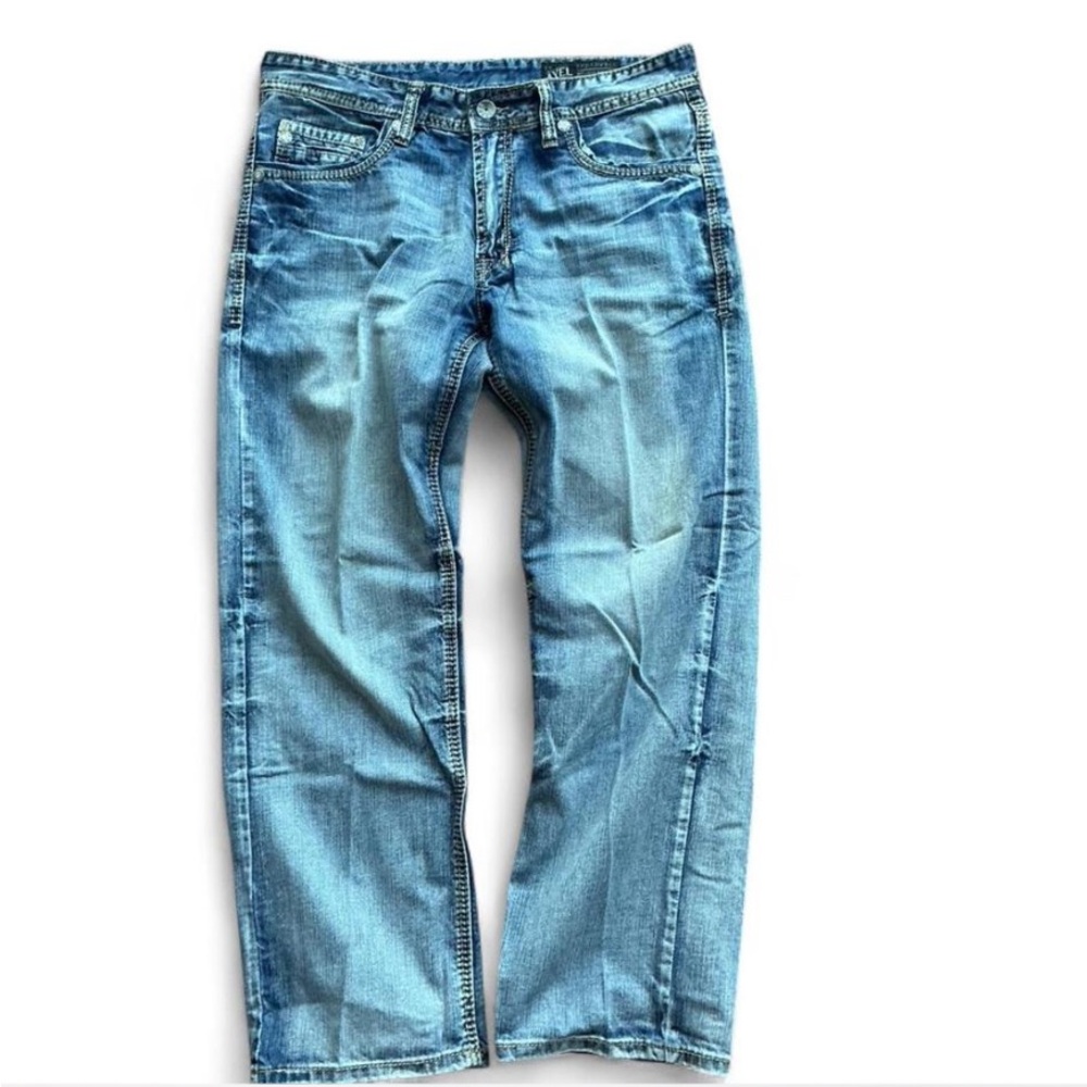 Axel Y2K Streetwear Relaxed Straight Leg Faded Wash Jeans